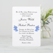 Blue Wedding Bells Invitation 5 x 7 inch Kaart (Staand voorkant)