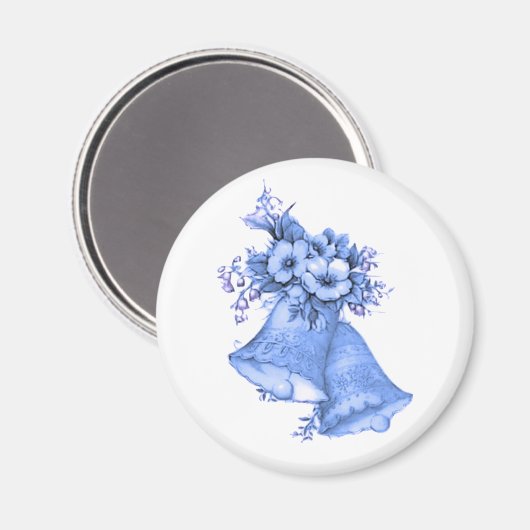 Blue Wedding Bells Magneet (Voorkant / Achterkant)