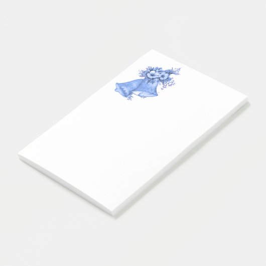 Blue Wedding Bells Post-it® Notes (Schuin)
