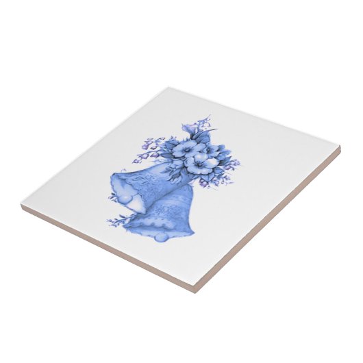 Blue Wedding Bells Tegeltje (Zijkant)