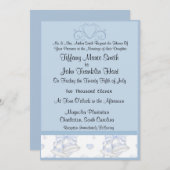 Blue Wedding Bells Uitnodigingen (Voorkant / Achterkant)