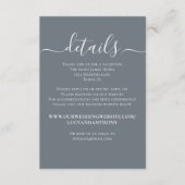 Blue Wedding Details Eenvoudig Minimaal Informatiekaartje (Voorkant)