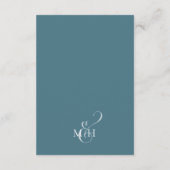 Blue Wedding Details Script Aangepast Informatiekaartje (Achterkant)
