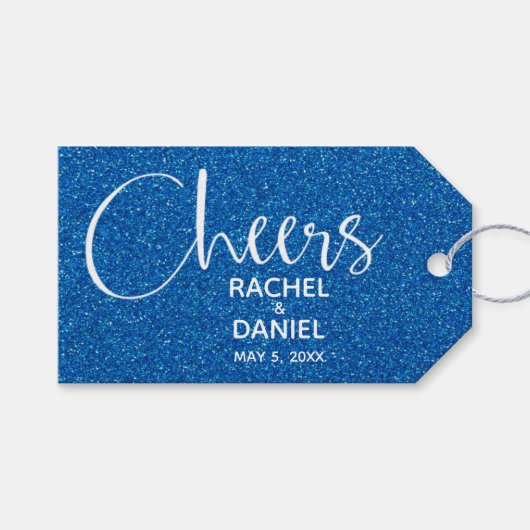Blue Wedding Favor Cadeaulabel (Voorkant (Horizontaal))