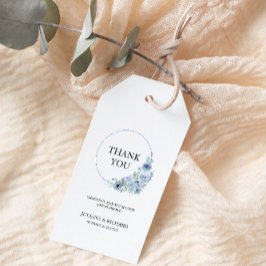 Blue Wedding Favoriet Label Sjabloon, Cadeaulabel