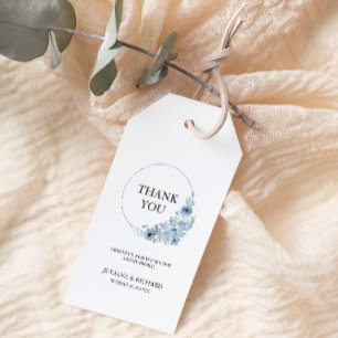 Blue Wedding Favoriet Label Sjabloon, Cadeaulabel