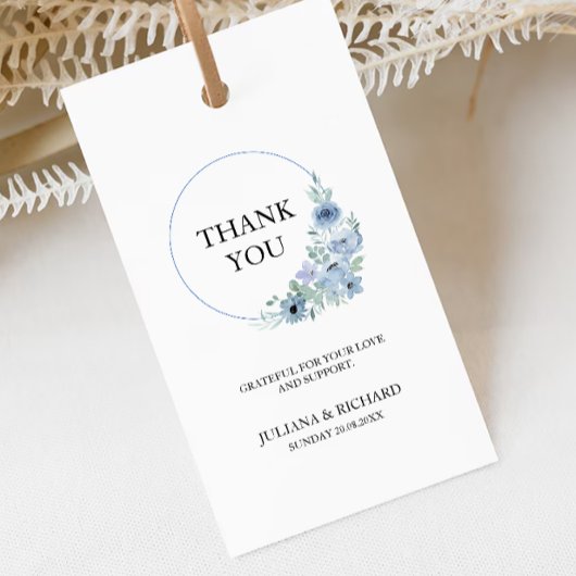 Blue Wedding Favoriet Label Sjabloon, Cadeaulabel