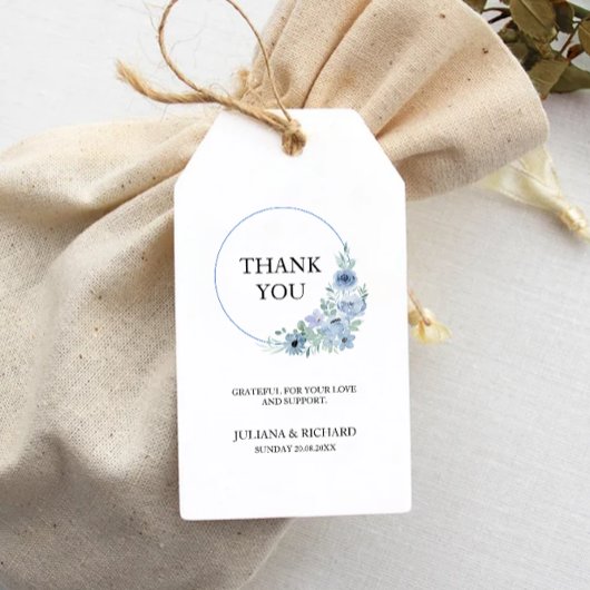 Blue Wedding Favoriet Label Sjabloon, Cadeaulabel