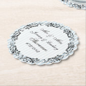 Blue Wedding Gepersonaliseerde Custom Paper Onderz Kartonnen Onderzetters (Gekanteld)