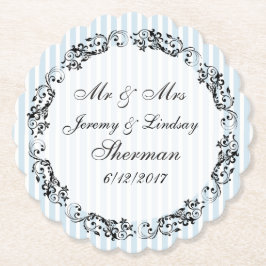 Blue Wedding Gepersonaliseerde Custom Paper Onderz Kartonnen Onderzetters