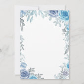 Blue wedding Invitación para boda azul floral Kaart (Achterkant)