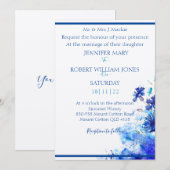 Blue wedding invitation  kaart (Voorkant / Achterkant)