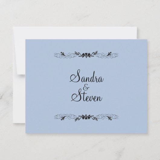 Blue Wedding Invitations Kaart (Achterkant)