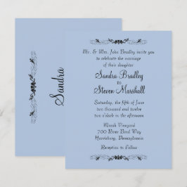 Blue Wedding Invitations Kaart