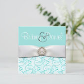 Blue Wedding Invitations Kaart (Staand voorkant)