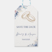Blue Wedding Lente Uitnodiging Pakket Cadeaulabel (Achterkant)