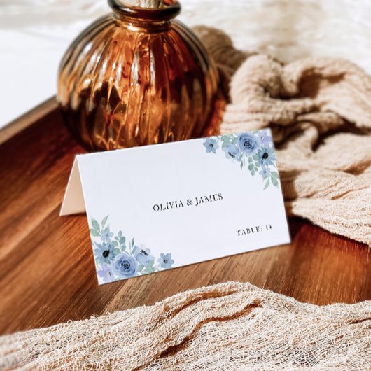 Blue Wedding Place Cards Sjabloon