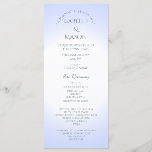 Blue Wedding-programma Programmakaart (Voorkant)