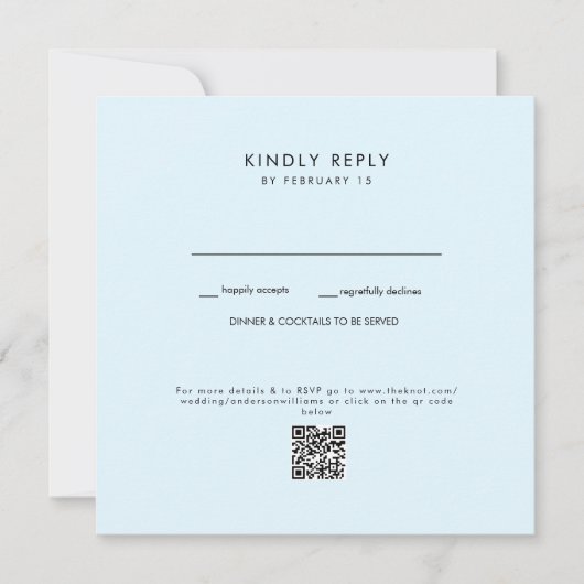 Blue Wedding QR Code II RSVP (Voorkant)