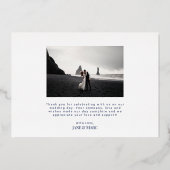 Blue Wedding Real Folie 2 foto's Bedankt kaarten (Achterkant)