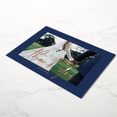 Blue Wedding Real Folie 2 foto's Bedankt kaarten (Gedraaid)