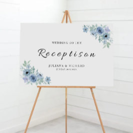 Blue Wedding Receptie Welkomstbord Poster