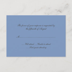 Blue Wedding Response Card RSVP Kaartje