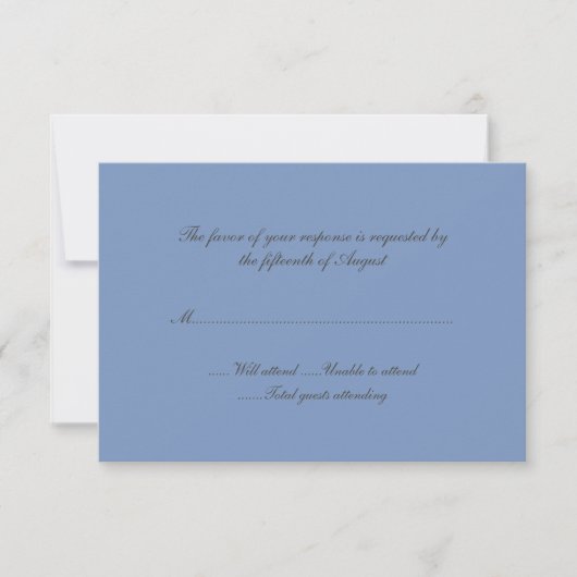 Blue Wedding Response Card RSVP Kaartje (Voorkant)