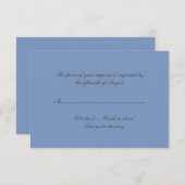 Blue Wedding Response Card RSVP Kaartje (Voorkant / Achterkant)