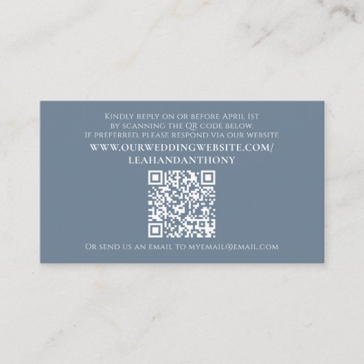 Blue Wedding RSVP Kaart Custom Foto (Voorkant)