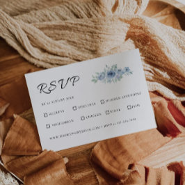 Blue Wedding RSVP Kaart Sjabloon