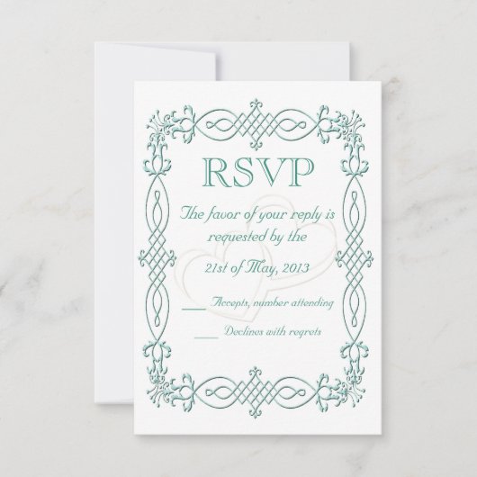 Blue Wedding RSVP Kaartje (Voorkant)