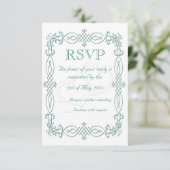 Blue Wedding RSVP Kaartje (Staand voorkant)