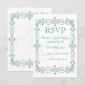 Blue Wedding RSVP Kaartje (Voorkant / Achterkant)