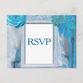 Blue Wedding RSVP Uitnodiging Briefkaart