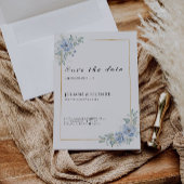 Blue Wedding Save the Date Sjabloon Kaart