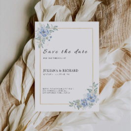 Blue Wedding Save the Date Sjabloon Kaart