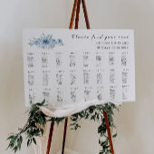 Blue Wedding Seating Chart Sjabloon Poster