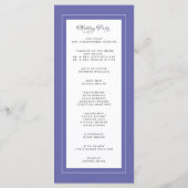 Blue Wedding Service Ceremony Elegant Programmakaart (Achterkant)