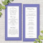 Blue Wedding Service Ceremony Elegant Programmakaart