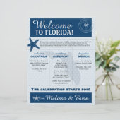 Blue Wedding Starfish Welkomstbrief voor Florida (Staand voorkant)