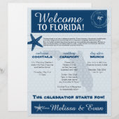 Blue Wedding Starfish Welkomstbrief voor Florida (Voorkant / Achterkant)