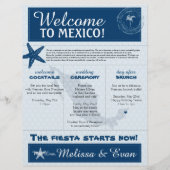 Blue Wedding Starfish Welkomstbrief voor Mexico (Voorkant)