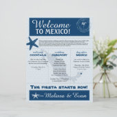 Blue Wedding Starfish Welkomstbrief voor Mexico (Staand voorkant)