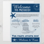 Blue Wedding Starfish Welkomstbrief voor Mexico (Voorkant / Achterkant)