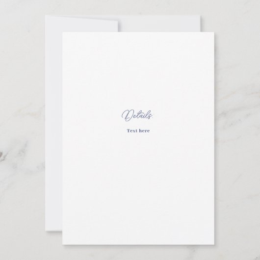 Blue Wedding-uitnodiging Kaart (Achterkant)