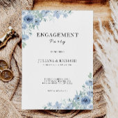 Blue Wedding Verloving Invitation Sjabloon Kaart