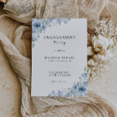Blue Wedding Verloving Invitation Sjabloon Kaart