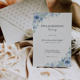 Blue Wedding Verloving Invitation Sjabloon Kaart