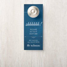 Blue Wedding Welcome/Do not Disturate door Hanger
